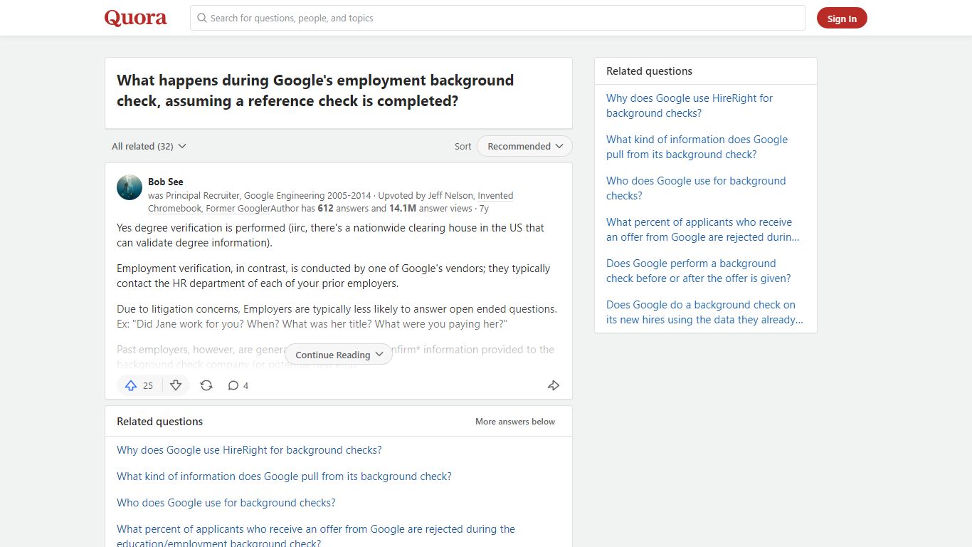 What happens during Google's employment background check ... - Quora